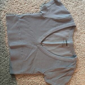 Garage Gray Fitted Crop T-Shirt